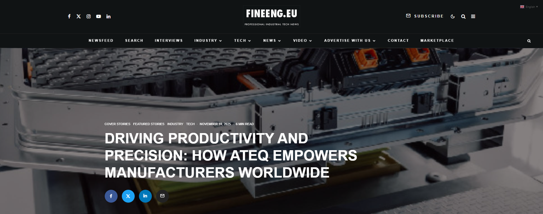 ATEQ protagonista su FineEngineering Magazine